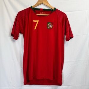 Unisex‎ Short Sleeve Portugal Football Soccer Team Jersey T-Shirt Red Size L